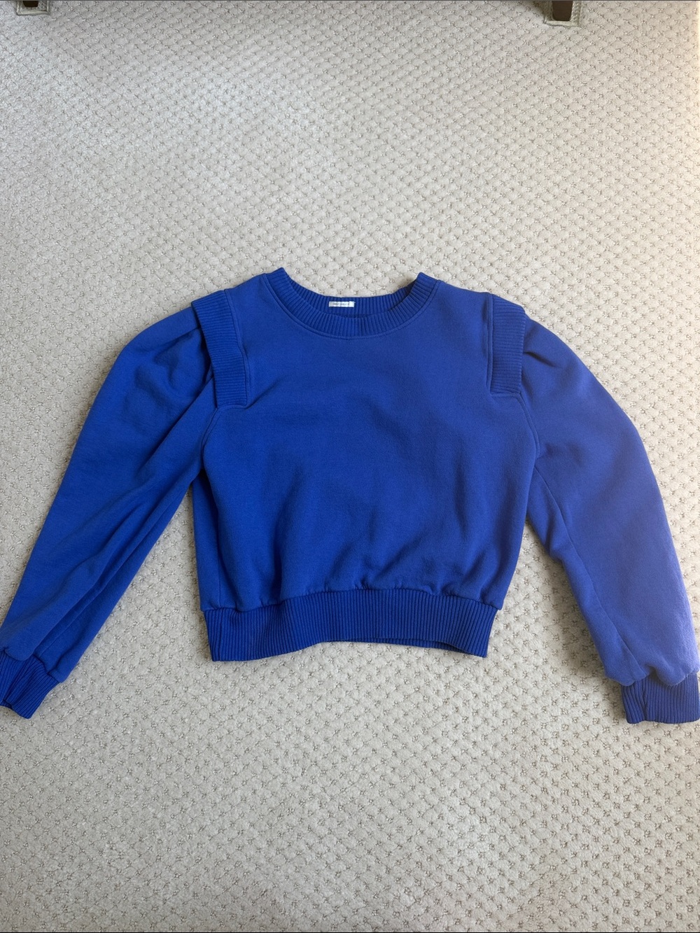 MOTHER Cobalt Blue Puff-Sleeve Sweater